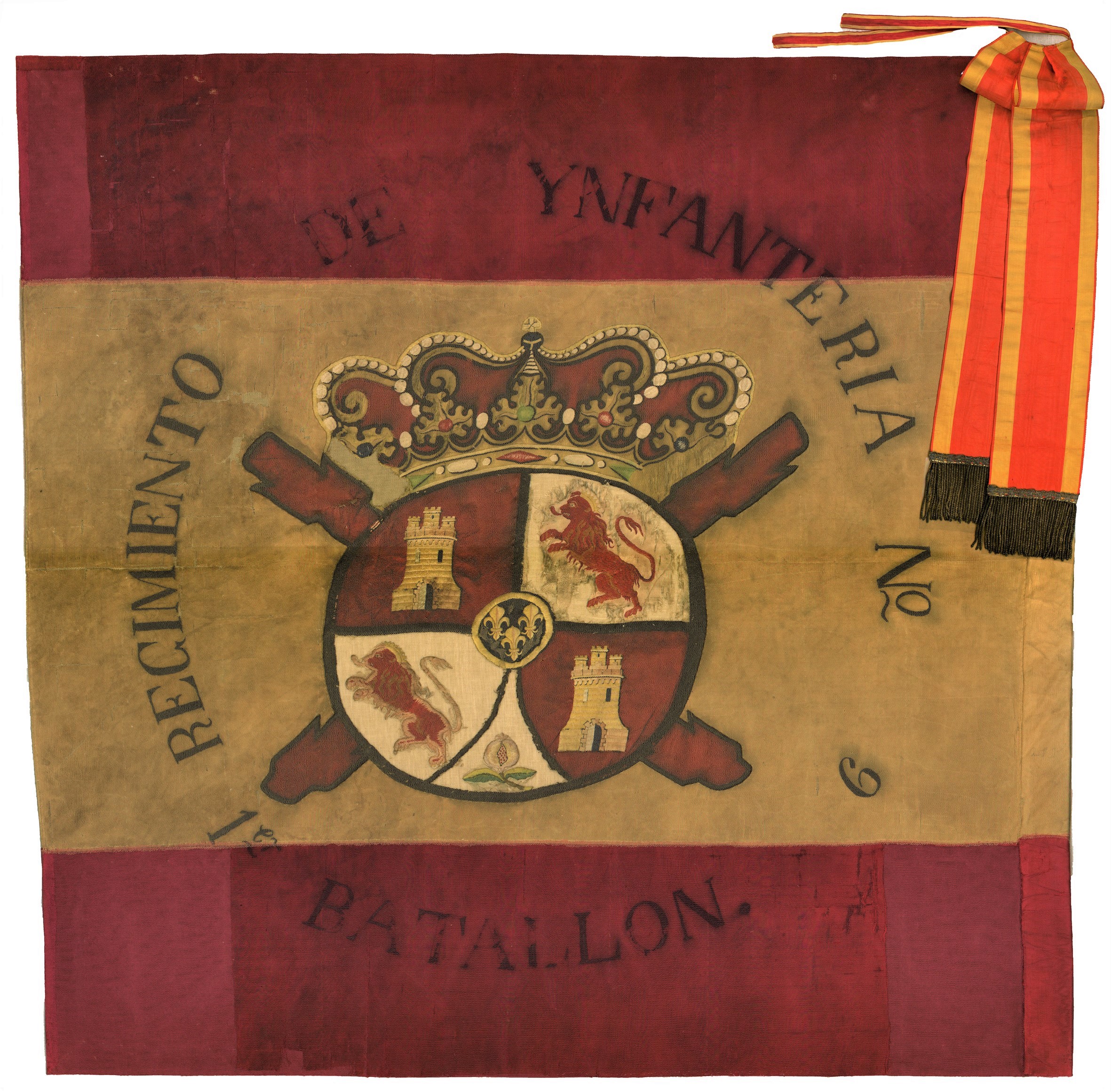Bandera rojigualda Regimiento Soria, s. XIX